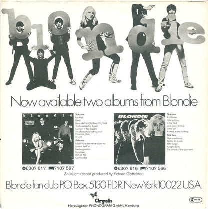 Blondie : (I'm Always Touched By Your) Presence, Dear. (7", Single, Blu)