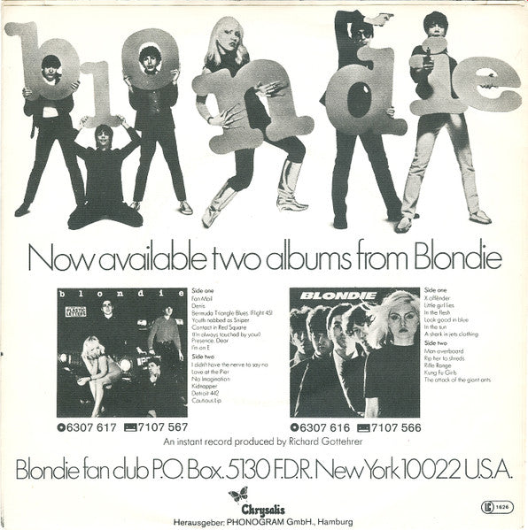 Blondie : (I'm Always Touched By Your) Presence, Dear. (7", Single, Blu)