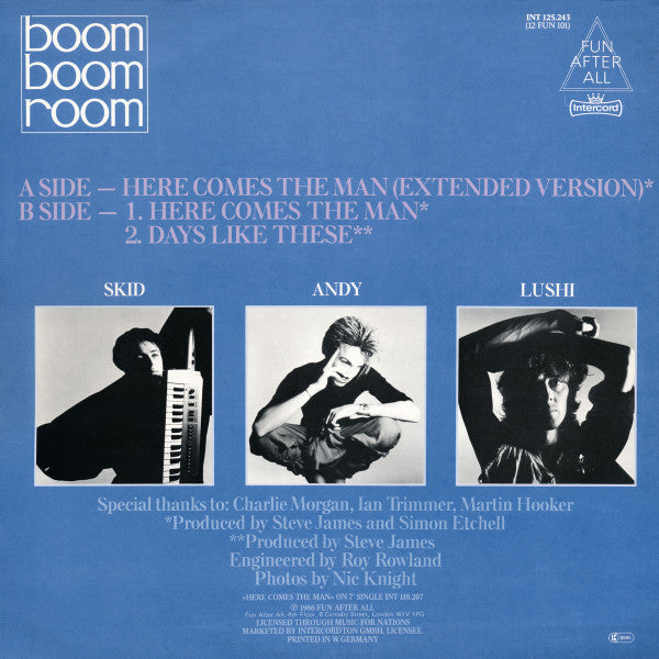 Boom Boom Room : Here Comes The Man (12", Maxi)