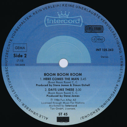 Boom Boom Room : Here Comes The Man (12", Maxi)