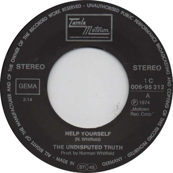 The Undisputed Truth : Help Yourself (7", Single)