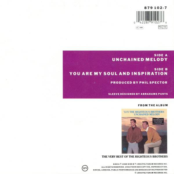 The Righteous Brothers : Unchained Melody (7", Single, Inj)