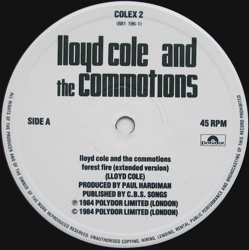 Lloyd Cole And The Commotions* : Forest Fire (Extended Version) (12", Single)