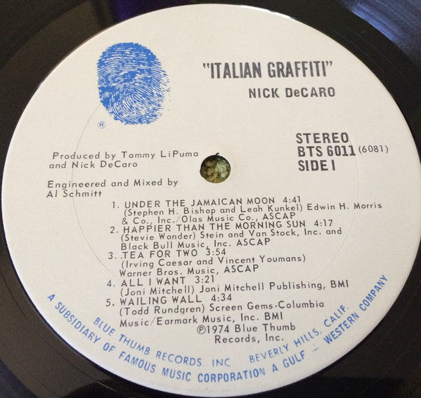 Nick DeCaro : Italian Graffiti (LP, Album)