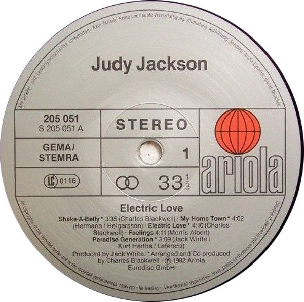 Judy Jackson : Electric Love (LP, Album)