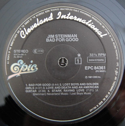 Jim Steinman : Bad For Good (LP, Album + 7", EP, Promo)