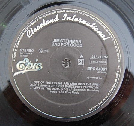 Jim Steinman : Bad For Good (LP, Album + 7", EP, Promo)