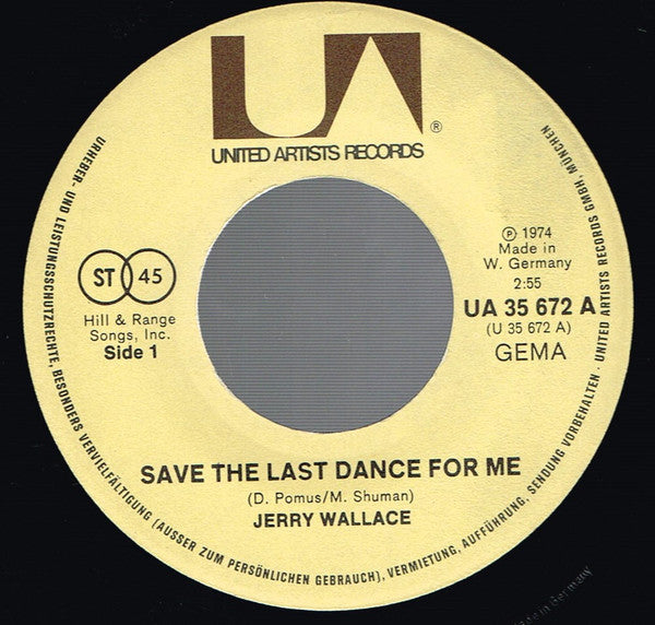 Jerry Wallace : Save The Last Dance For Me / Venus (7", Single)