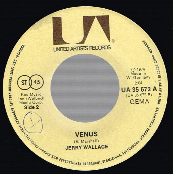 Jerry Wallace : Save The Last Dance For Me / Venus (7", Single)