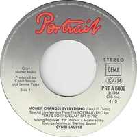 Cyndi Lauper : Money Changes Everything (Live) (7", Single)
