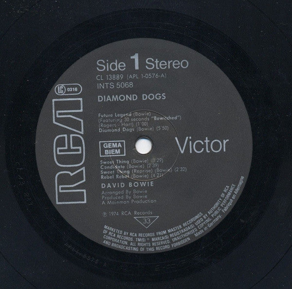 Bowie* : Diamond Dogs (LP, Album, RE)