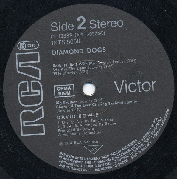 Bowie* : Diamond Dogs (LP, Album, RE)
