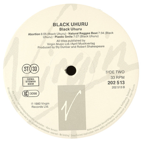 Black Uhuru : Black Uhuru (LP, Album, RE)