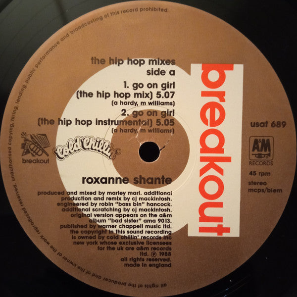 Roxanne Shanté : Go On Girl / Live On Stage (12")