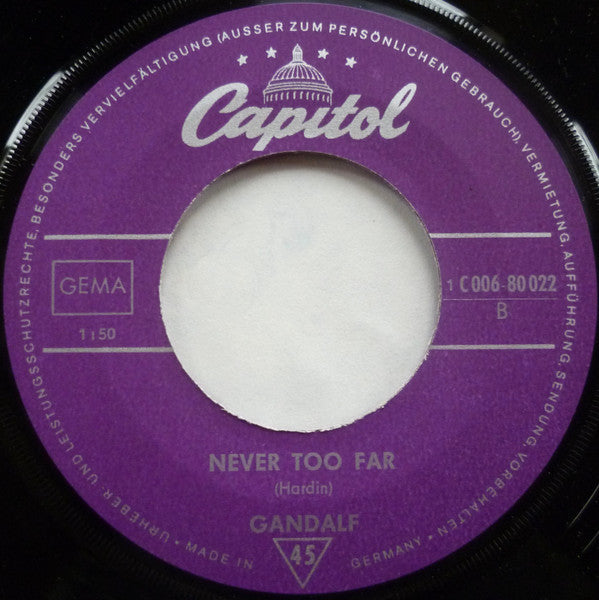 Gandalf (3) : Golden Earrings / Never Too Far (7", Single)
