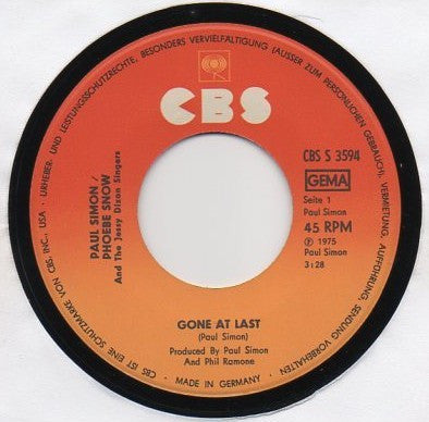Paul Simon / Phoebe Snow And The Jessy Dixon Singers : Gone At Last (7", Single)