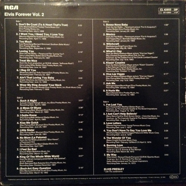 Elvis Presley : Elvis Forever Volume 2 (2xLP, Comp, Tur)