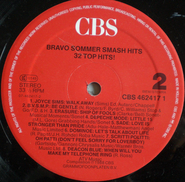 Various : Bravo Sommer Smash Hits - 32 Top Hits! (2xLP, Comp)