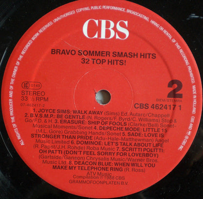 Various : Bravo Sommer Smash Hits - 32 Top Hits! (2xLP, Comp)
