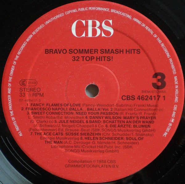 Various : Bravo Sommer Smash Hits - 32 Top Hits! (2xLP, Comp)