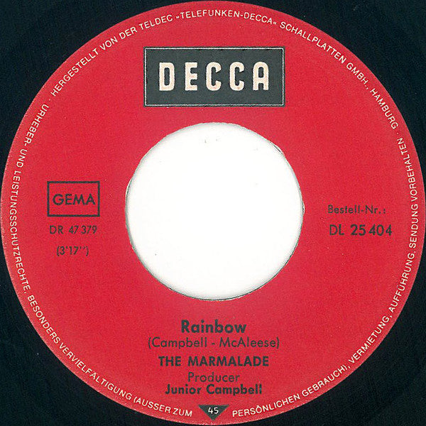 The Marmalade : Rainbow (7", Single)