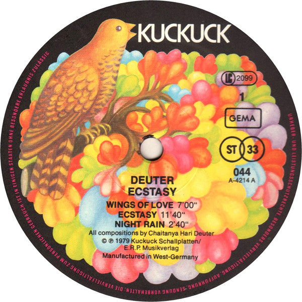 Deuter : Ecstasy (LP, Album)