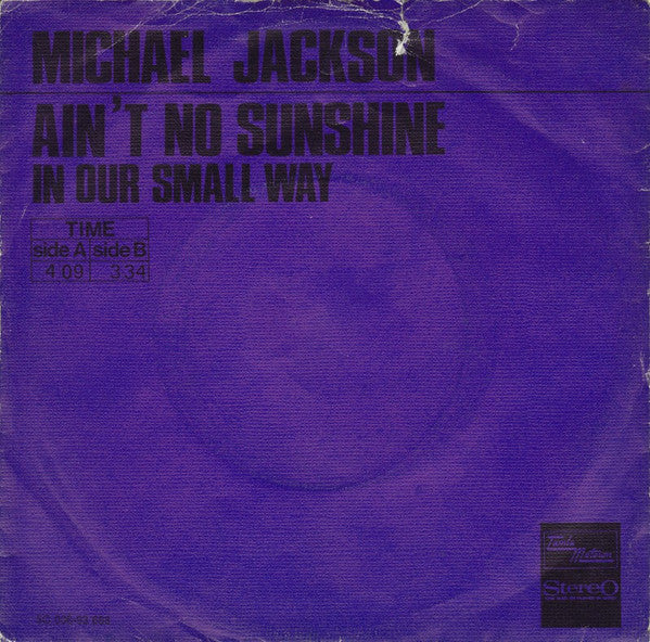Michael Jackson : Ain't No Sunshine (7", Single, Blu)