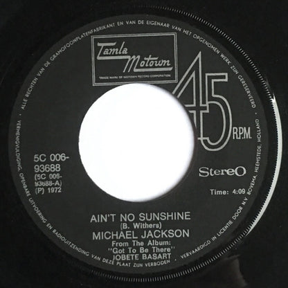 Michael Jackson : Ain't No Sunshine (7", Single, Blu)