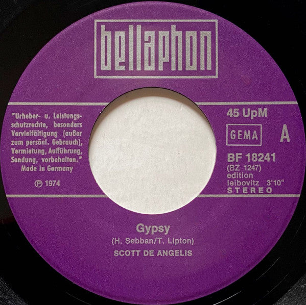 Scott De Angelis : Gypsy (7")