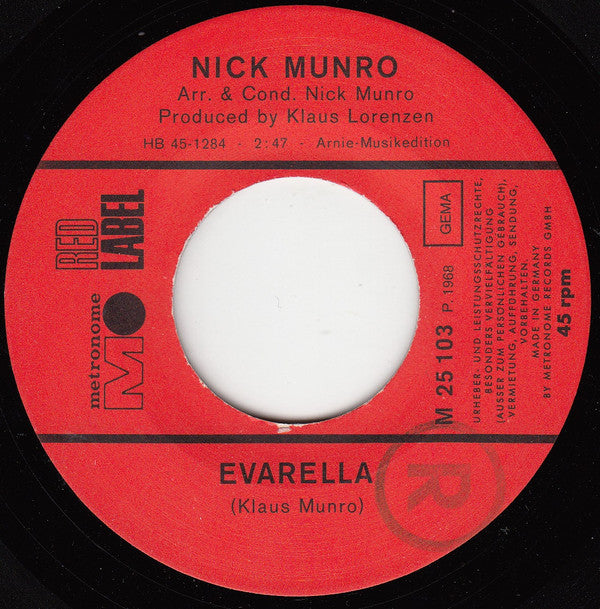 Nick Munro : Evarella (7", Single)