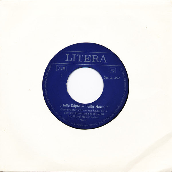 Unknown Artist : „Helle Köpfe - Heiße Herzen" (7", Single, Mono)
