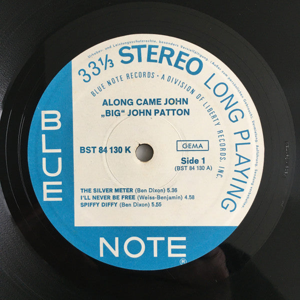John Patton : Along Came John (LP, Album, RE)