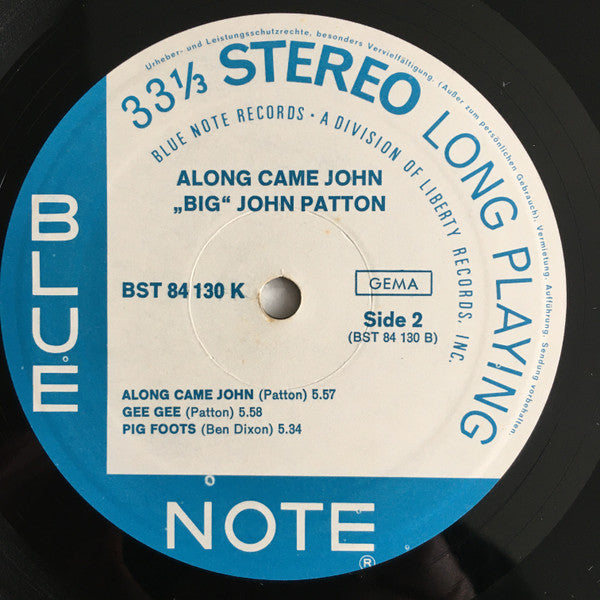 John Patton : Along Came John (LP, Album, RE)