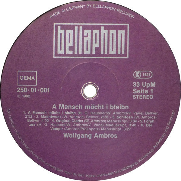 W. Ambros* : A Mensch Möcht I Bleibn (LP, Comp)