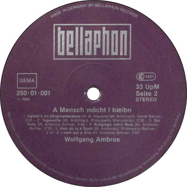 W. Ambros* : A Mensch Möcht I Bleibn (LP, Comp)