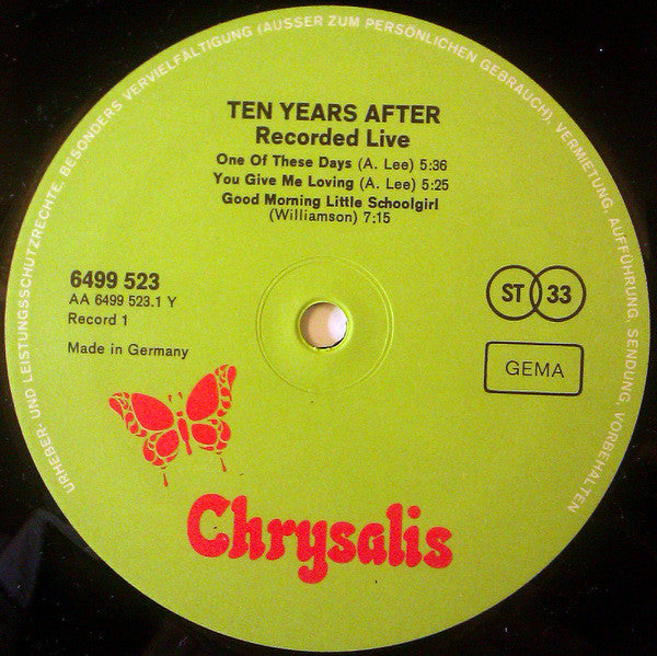 Ten Years After : Recorded Live (2xLP, Album)