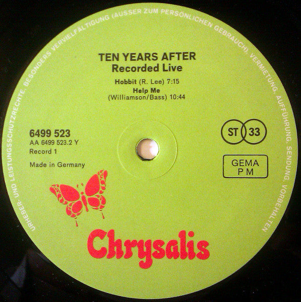 Ten Years After : Recorded Live (2xLP, Album)