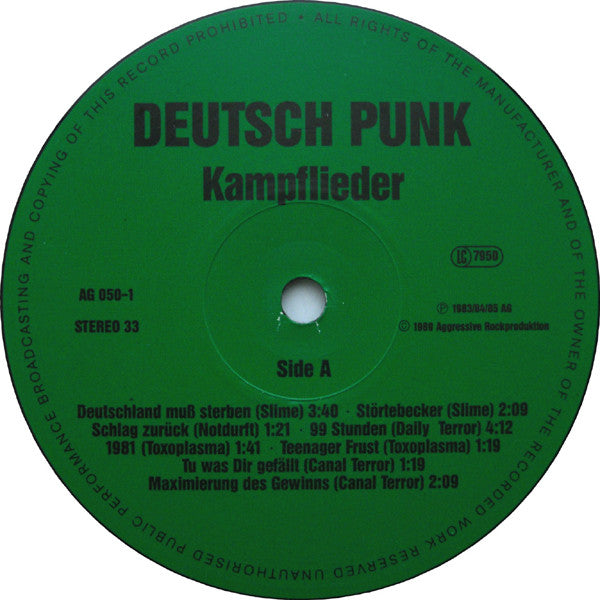 Various : Deutsch Punk Kampflieder (LP, Comp)