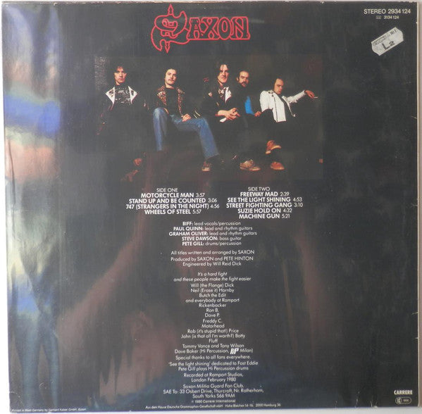 Saxon : Wheels Of Steel (LP, Album, Mis)