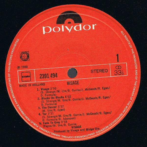 Visage : Visage (LP, Album)