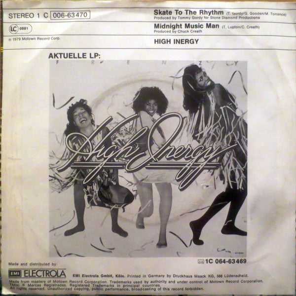 High Inergy : Skate To The Rhythm (7", Single)