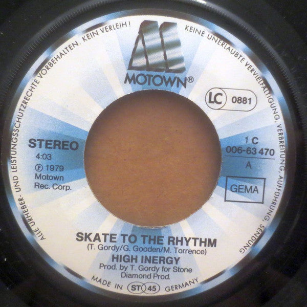 High Inergy : Skate To The Rhythm (7", Single)