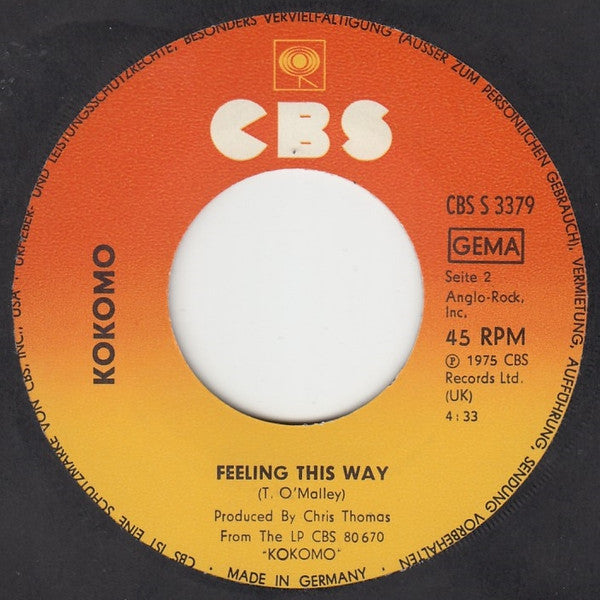 Kokomo : I Can Understand It / Feeling This Way (7", Single)