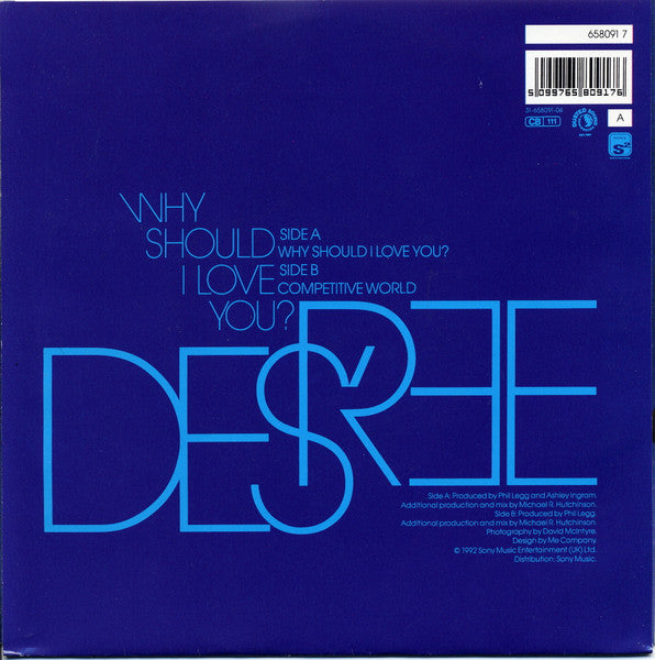 Des'ree : Why Should I Love You? (7", Single)
