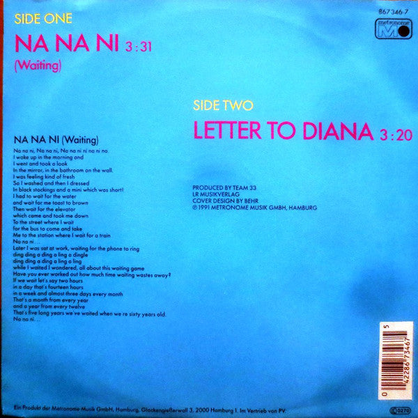 Mr. Harvey : Na Na Ni (Waiting) (7", Single)