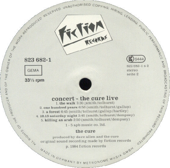The Cure : Concert - The Cure Live (LP, Album)
