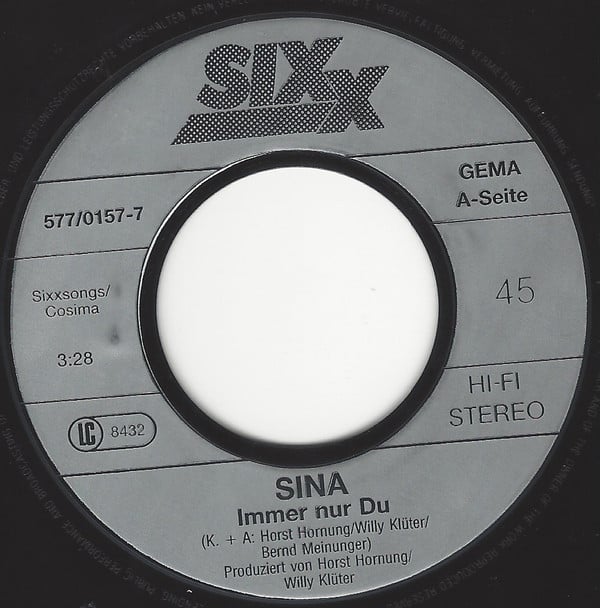 Sina (6) : Immer Nur Du (7", Single)