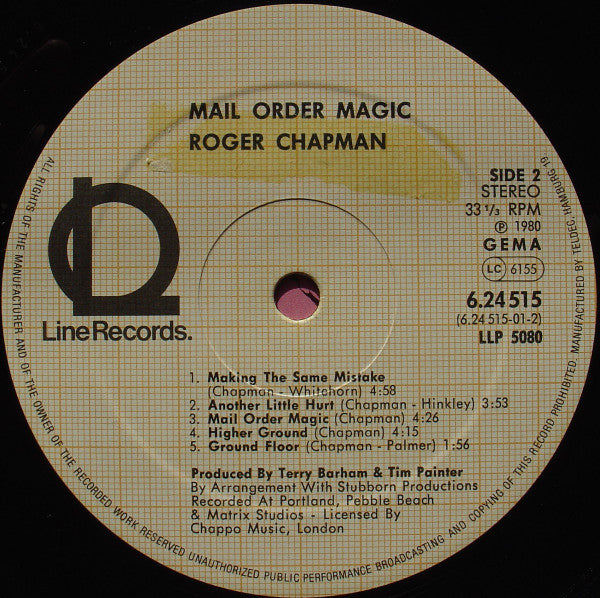 Roger Chapman And The Shortlist : Mail Order Magic (LP, Album)