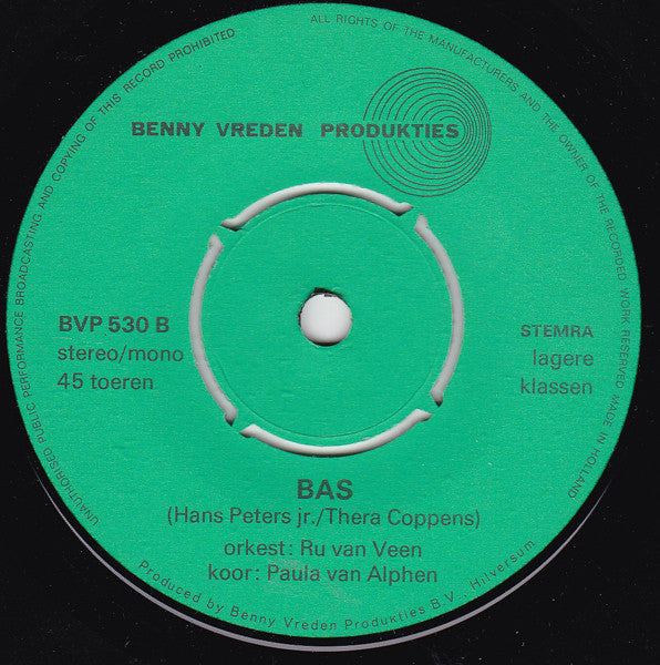 Ru van Veen, Paula van Alphen : Boenen / Bas (7", EP)