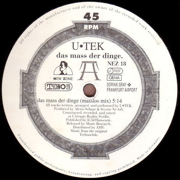 U-Tek : Das Mass Der Dinge (12")